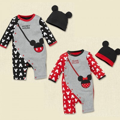 Pijama Mickey ou Minnie com touca